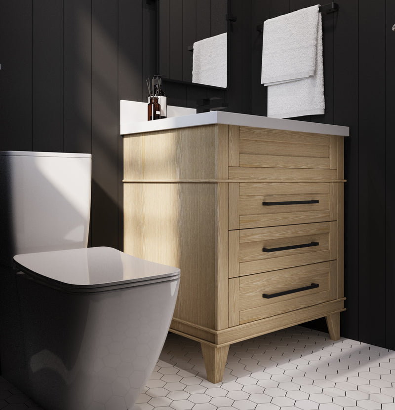 Avenue 30" Solid Wood Vanity w/ Quartz Countertop