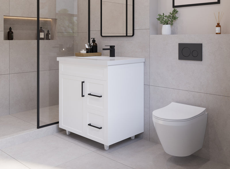 30" Hudson Solid Wood Vanity with Quartz Countertop