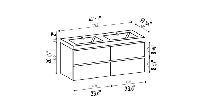 Adelaide 48"D Aged Oak