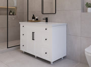 48" Hudson Solid Wood Vanity - White - 2 Door/6 Drawer