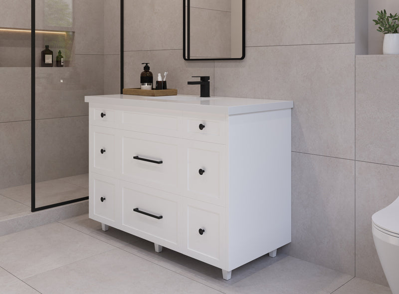 48" Hudson Solid Wood Vanity - White - All Drawers