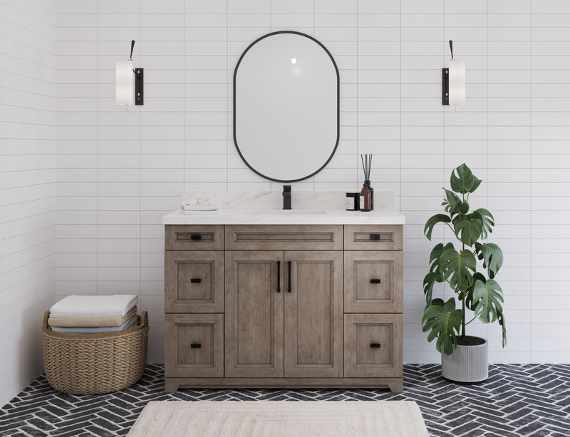 Hampton 48" Solid-Wood Vanity with Quartz Countertop