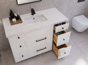 54" Hudson Solid Wood Vanity - White - Drawers Open