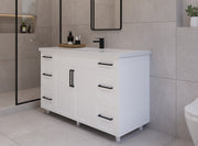 54" Hudson Solid Wood Vanity - White - 2 Door/6 Drawer
