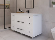 54" Hudson Solid Wood Vanity - White - All Drawers