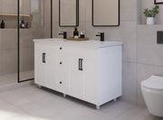 60" Hudson Solid Wood Double Vanity - White - 4 Door/3 Drawer