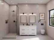 60" Hudson Solid Wood Double Vanity - White - All Drawers