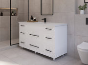 60" Hudson Solid Wood Single Vanity - White - All Drawers