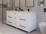 72" Hudson Solid Wood Vanity - White - All Drawers