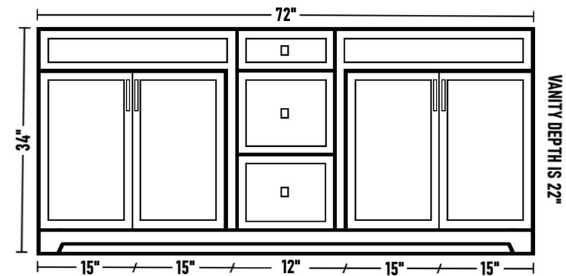 Hampton 72"D Solid-Wood Vanity with Quartz Countertop