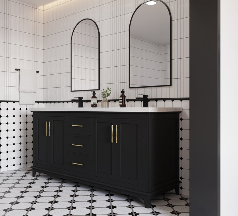 Midtown 72" Solid Wood Vanity with Quartz Countertop