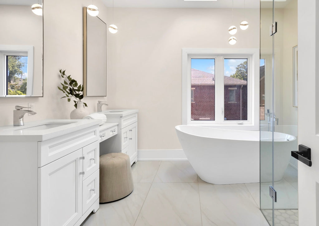 Hampton 84" Makeup Vanity with Quartz Countertop [30x24x30]