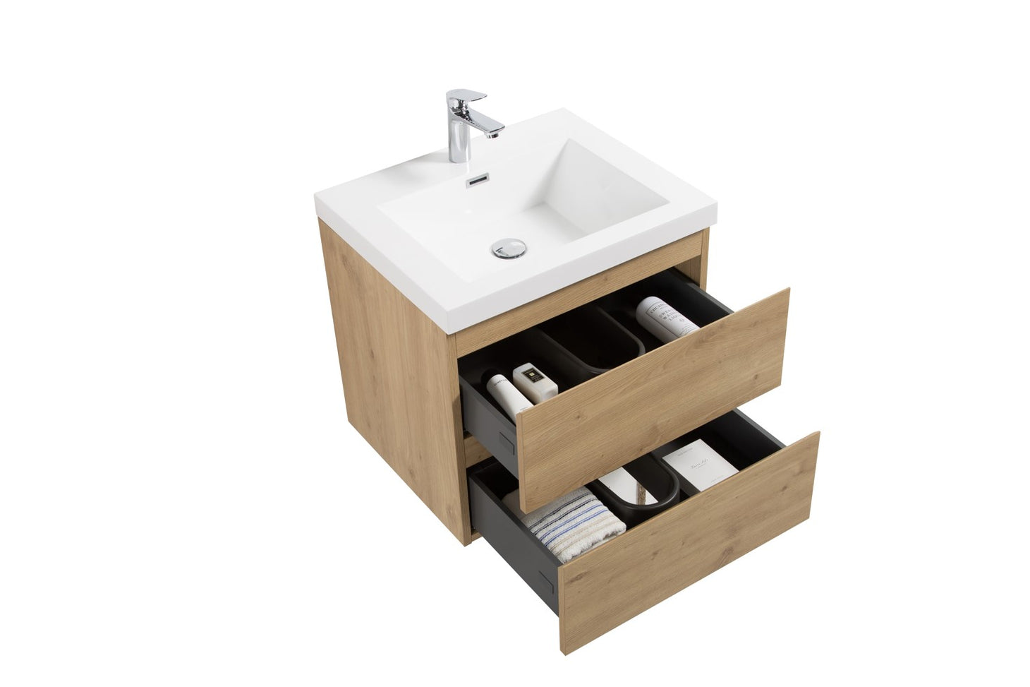 Adelaide 24" Floating Bathroom Vanity in Aged Oak Finish — Vanity Shop