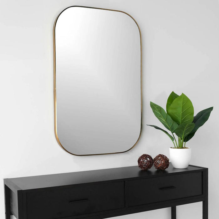 Luna Gold Curved Corner Mirror 24x36"