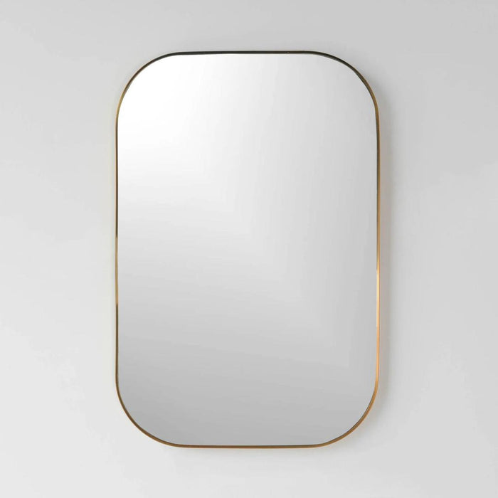 Luna Gold Curved Corner Mirror 24x36"