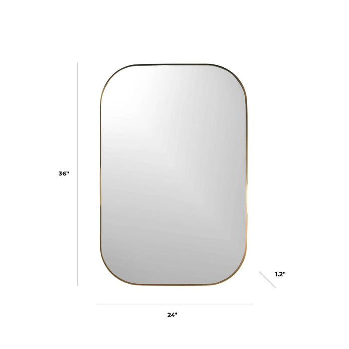 Luna Gold Curved Corner Mirror 24x36"