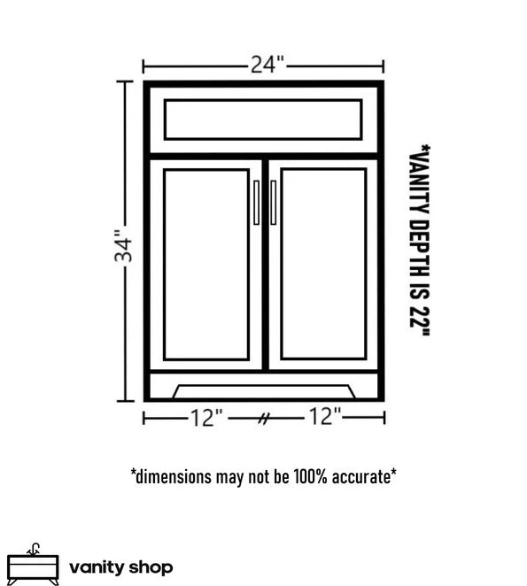 Hampton 24" Solid-Wood Vanity with Quartz Countertop