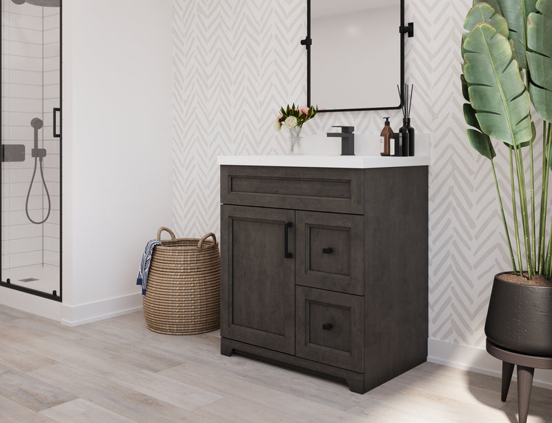 Hampton 30" Solid-Wood Vanity with Quartz Countertop