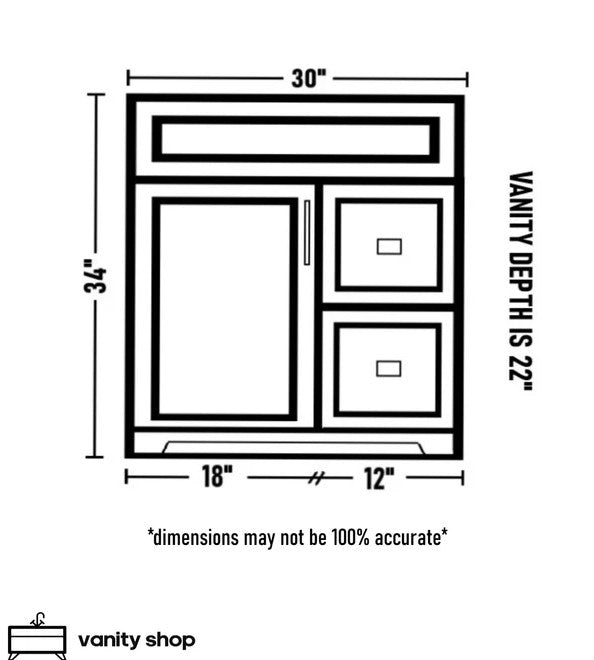 Hampton 30" Solid-Wood Vanity with Quartz Countertop