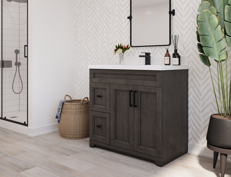 Hampton 36" Solid-Wood Vanity with Quartz Countertop