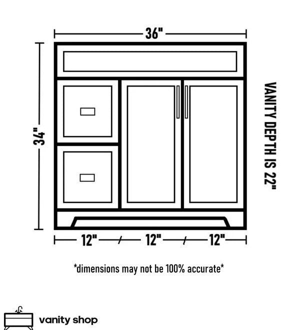 Hampton 36" Solid-Wood Vanity with Quartz Countertop