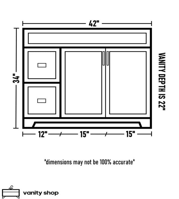 Hampton 42" Solid-Wood Vanity with Quartz Countertop