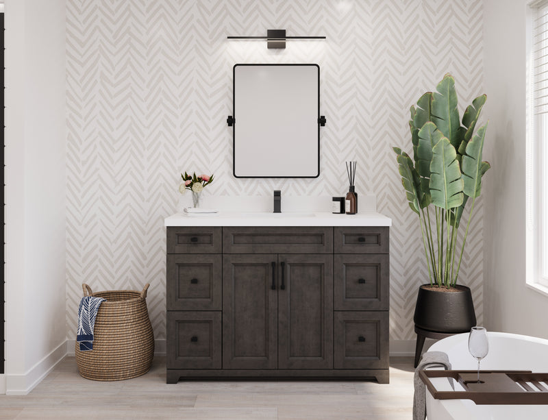 Hampton 48" Solid-Wood Vanity with Quartz Countertop