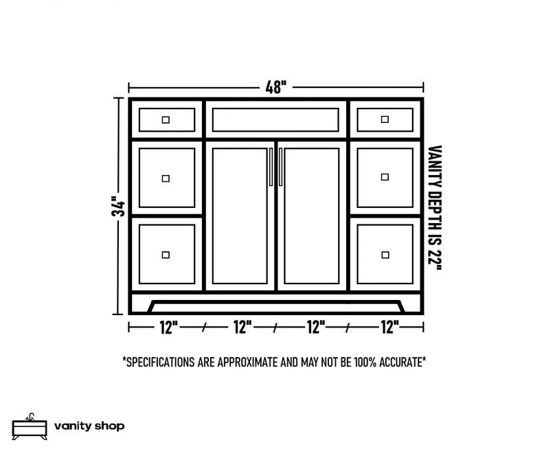 Hampton 48" Solid-Wood Vanity with Quartz Countertop