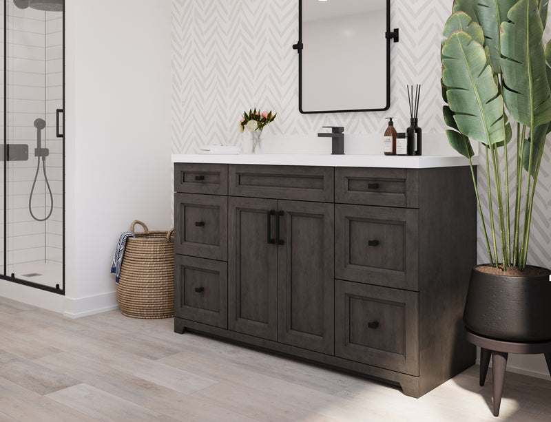 Hampton 54" Solid-Wood Vanity with Quartz Countertop