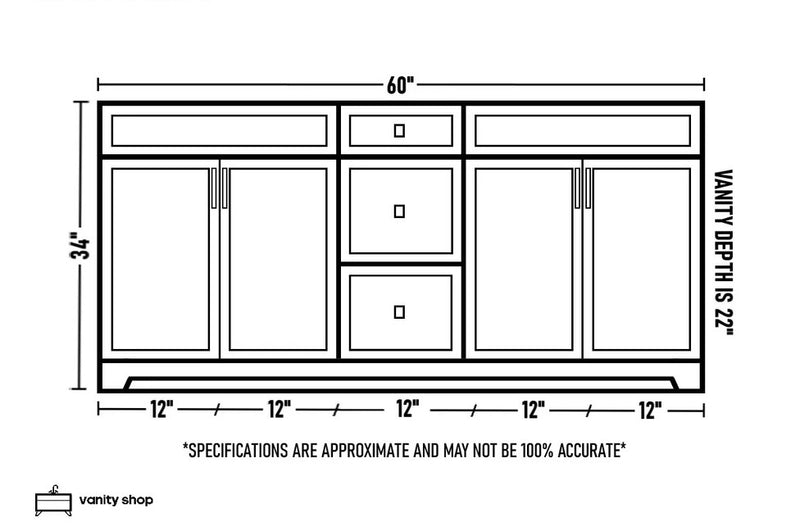 Hampton 60"D Solid-Wood Vanity with Quartz Countertop