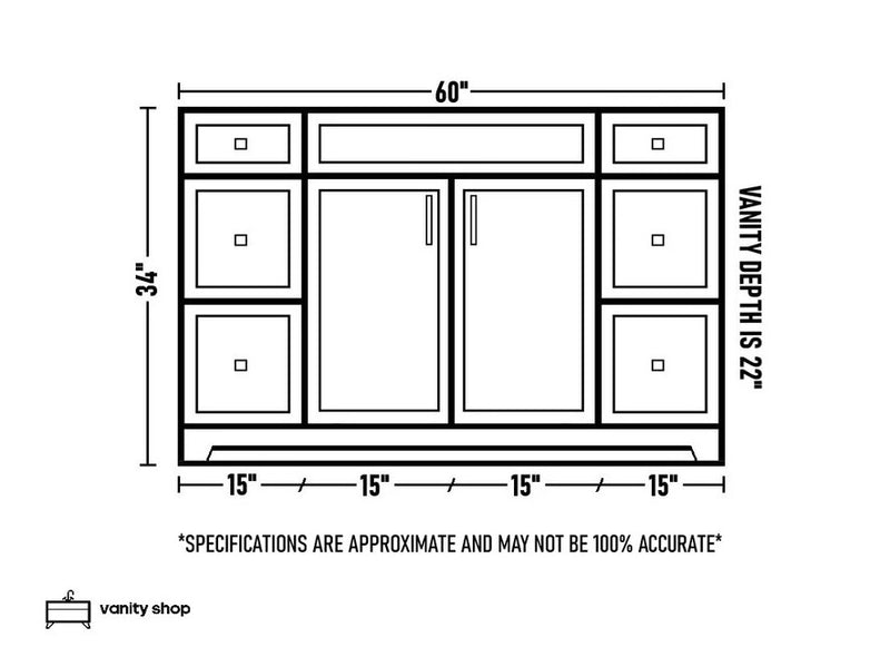 Hampton 60"S Solid-Wood Vanity with Quartz Countertop