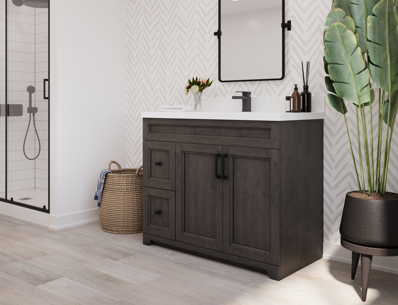 Hampton 42" Solid-Wood Vanity with Quartz Countertop