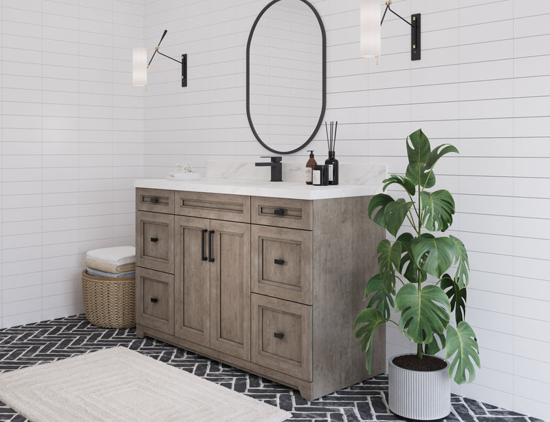 Hampton 54" Solid-Wood Vanity with Quartz Countertop