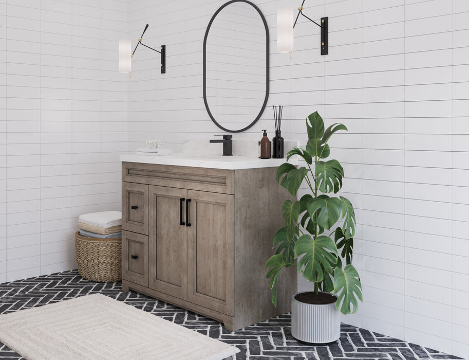 Hampton 42" Solid-Wood Vanity with Quartz Countertop