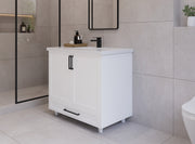 36" Hudson Solid Wood Vanity - White - 2 Door/1 Drawer
