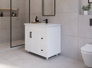 36" Hudson Solid Wood Vanity - White - 2 Door/2 Drawers