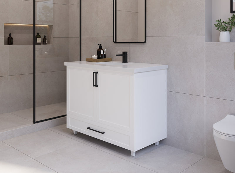 42" Hudson Solid Wood Vanity - White - 2 Door/1 Drawer