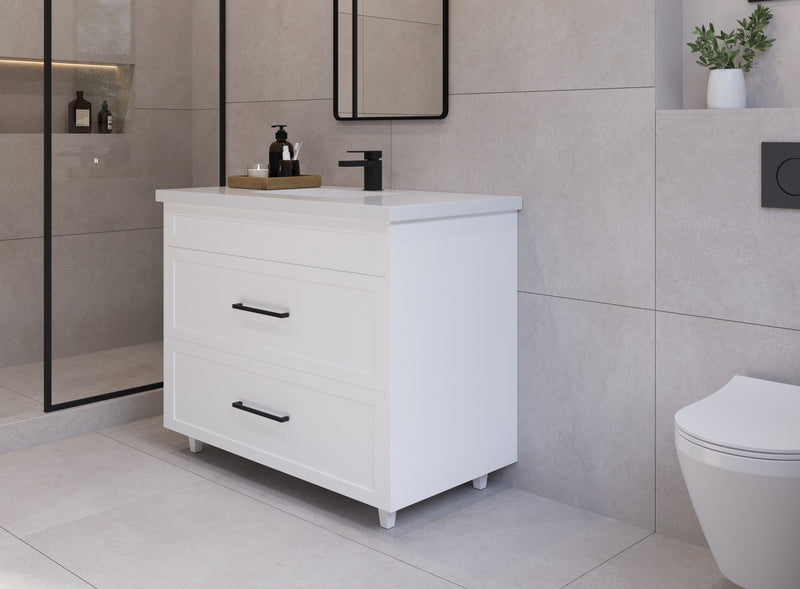 42" Hudson Solid Wood Vanity - White - All Drawers