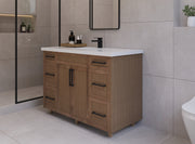 48" Hudson Solid Wood Vanity - Natural Oak - 2 Door/6 Drawer