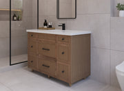 48" Hudson Solid Wood Vanity - Natural Oak - All Drawers