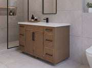 54" Hudson Solid Wood Vanity - Natural Oak - 2 Door/6 Drawer