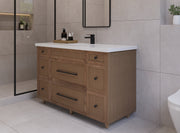 54" Hudson Solid Wood Vanity - Natural Oak - All Drawers