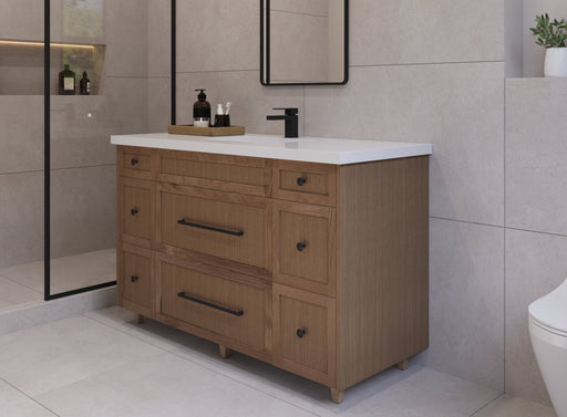 54" Hudson Solid Wood Vanity - Natural Oak - All Drawers