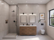 60" Hudson Solid Wood Double Vanity - Natural Oak - All Drawers