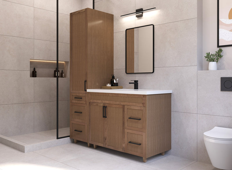 18" Hudson Linen Tower - Natural Oak
