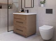 30" Hudson Solid Wood Vanity - Natural Oak - All Drawers