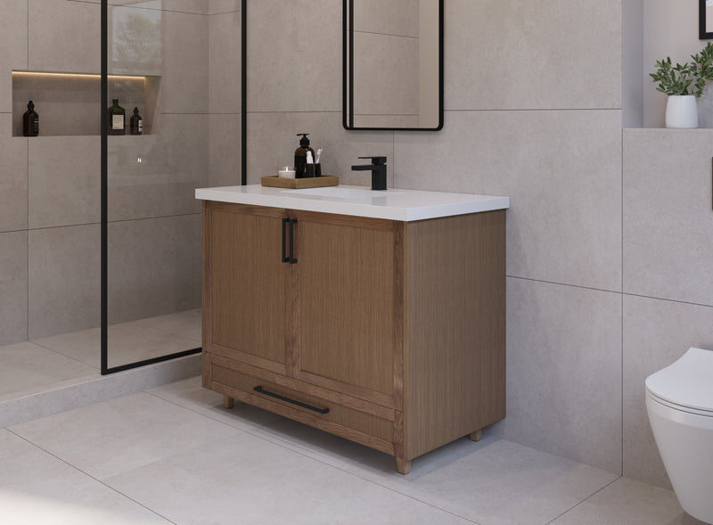 42" Hudson Solid Wood Vanity - Natural Oak - 2 Door/Drawer