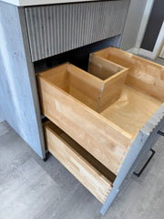 Aria vanity dovetailed birch drawer construction — Concrete finish