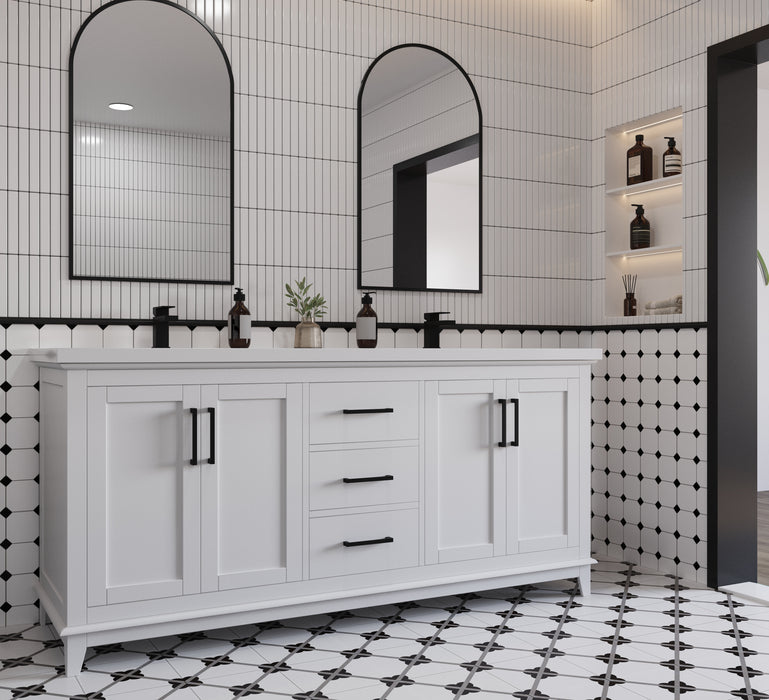 Midtown 72" Solid Wood Vanity with Quartz Countertop