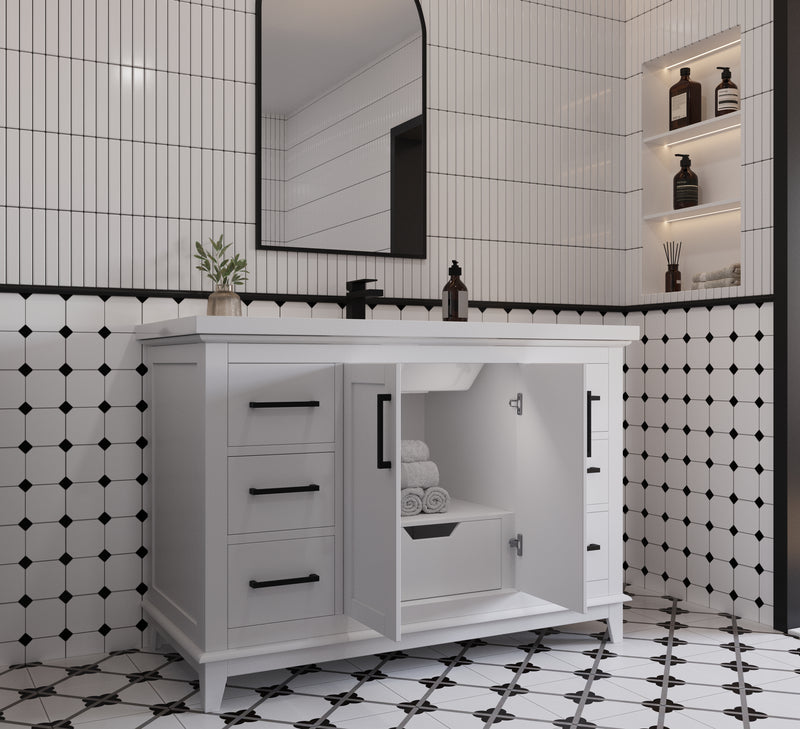 Midtown 48" Solid Wood Vanity with Quartz Countertop